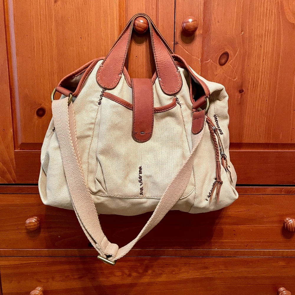 Large Vintage Lucky Brand Shoulder Tote